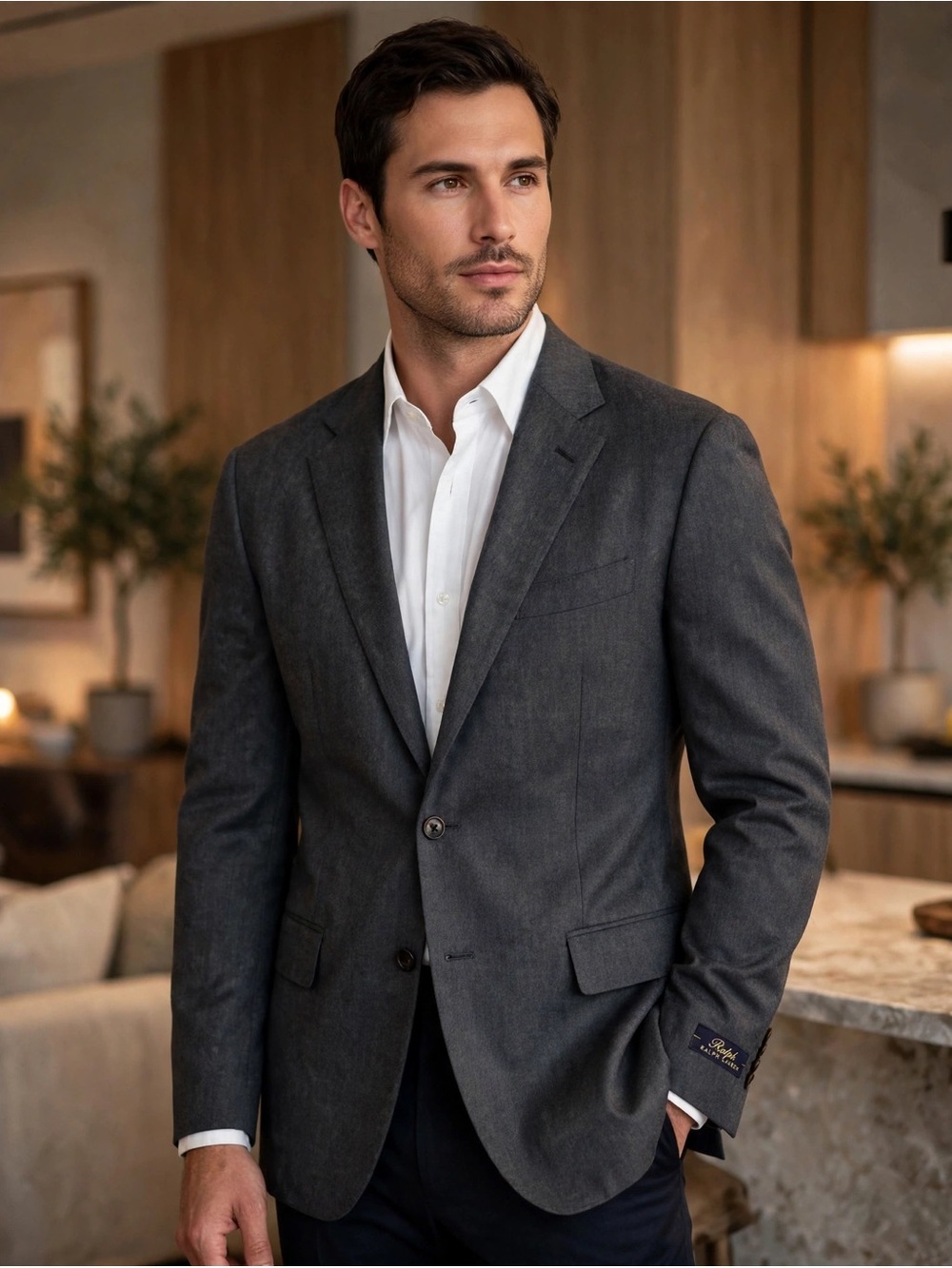 New with tags Ralph Lauren Dark Charcoal Gray Two-Button Sport Coat wool $495